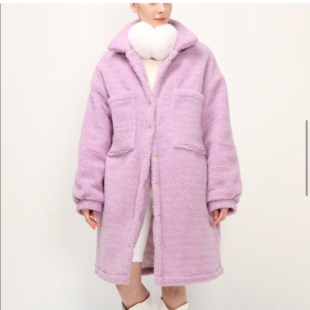super cozy gorgeous lavender teddy coat